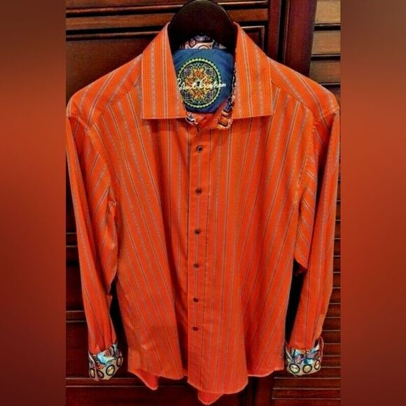 Robert Graham Classic Sport Red and Blue Shirt Large New Condition - Picture 2 of 7